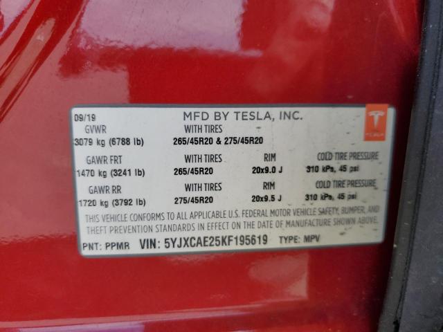 2019 TESLA MODEL X - 5YJXCAE25KF195619