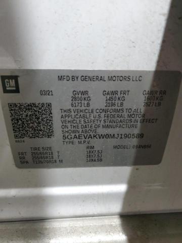 2021 BUICK ENCLAVE ES 5GAEVAKW0MJ190589