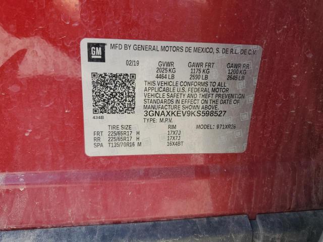 2019 CHEVROLET EQUINOX LT - 3GNAXKEV9KS598527