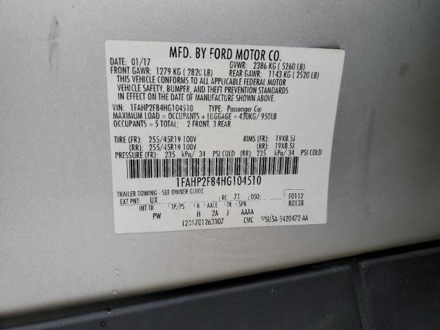 2017 FORD TAURUS LIM - 1FAHP2F84HG104510