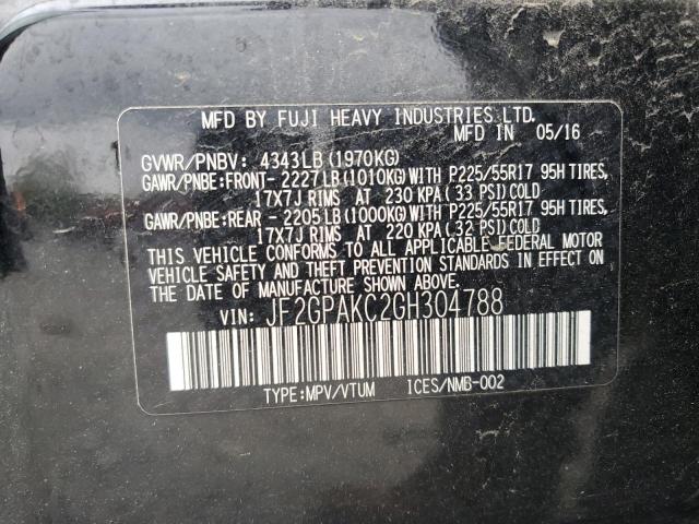 2016 SUBARU CROSSTREK - JF2GPAKC2GH304788