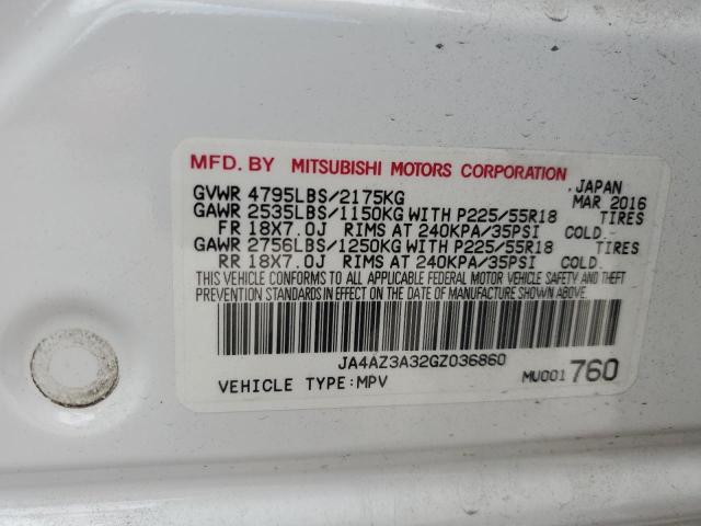 2016 MITSUBISHI OUTLANDER - JA4AZ3A32GZ036860