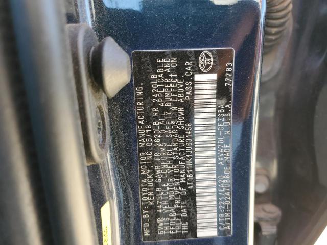 2018 TOYOTA CAMRY L - 4T1B11HK1JU631458