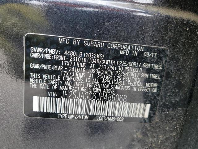 2018 SUBARU FORESTER 2 - JF2SJAGC6JH486068