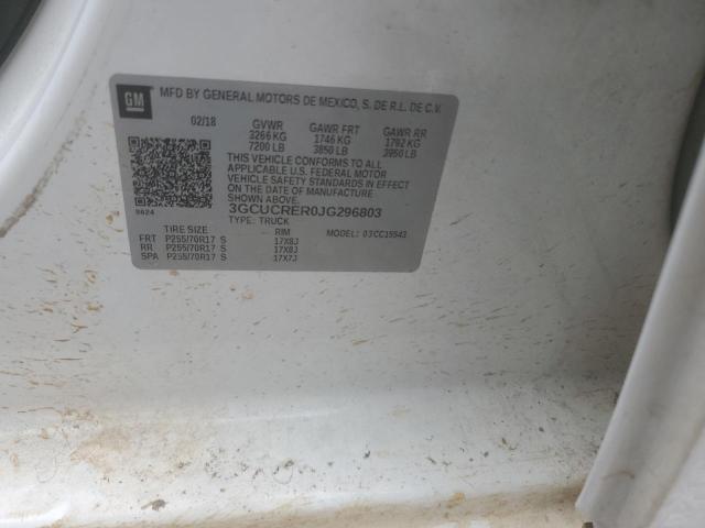 2018 CHEVROLET SILVERADO - 3GCUCRER0JG296803