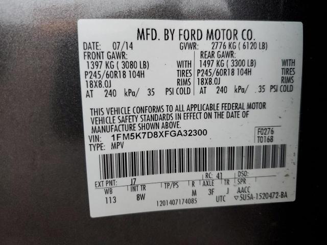 2015 FORD EXPLORER X 1FM5K7D8XFGA32300