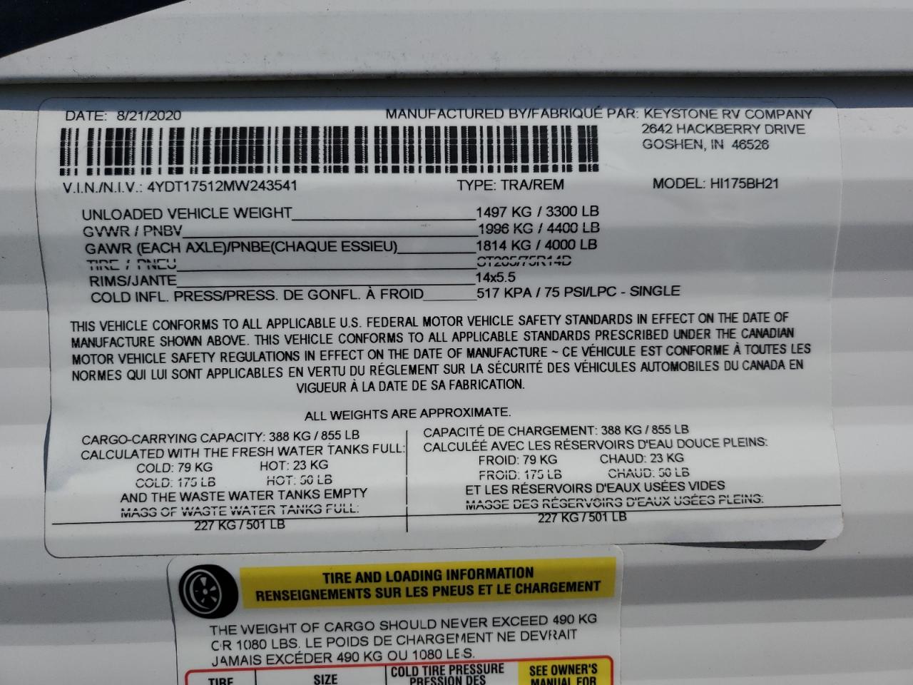 Lot #3218760981 2021 KEYSTONE HIDEOUT