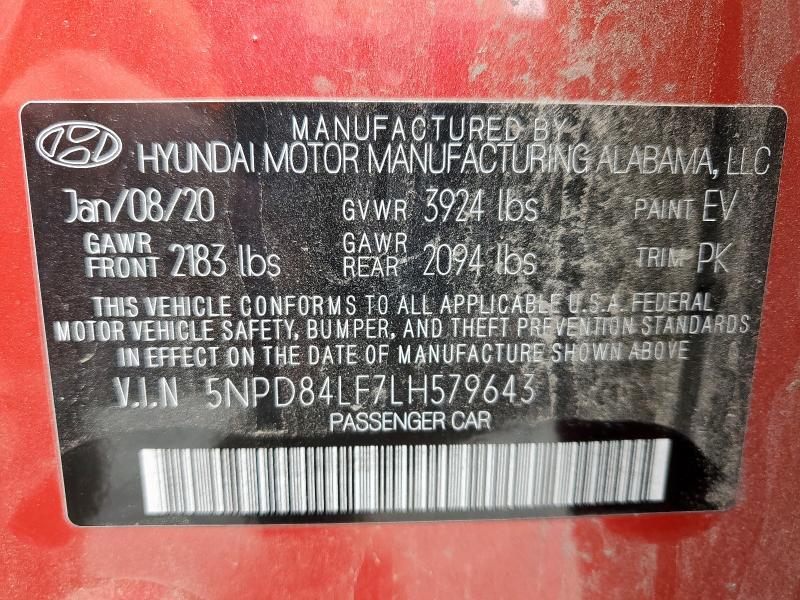 2020 HYUNDAI ELANTRA SE - 5NPD84LF7LH579643
