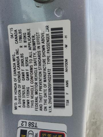 2015 HONDA CIVIC EXL - 2HGFG3B05FH522472