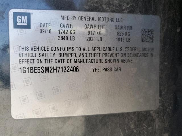 2017 CHEVROLET CRUZE LT - 1G1BE5SM2H7132406