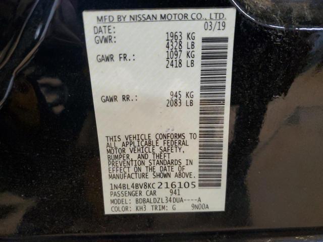 2019 NISSAN ALTIMA S - 1N4BL4BV8KC216105