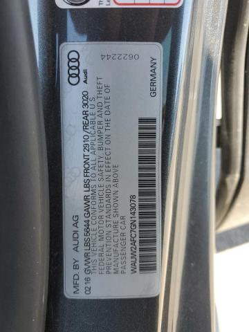 2016 AUDI S7 PRESTIG WAUW2AFC7GN143078