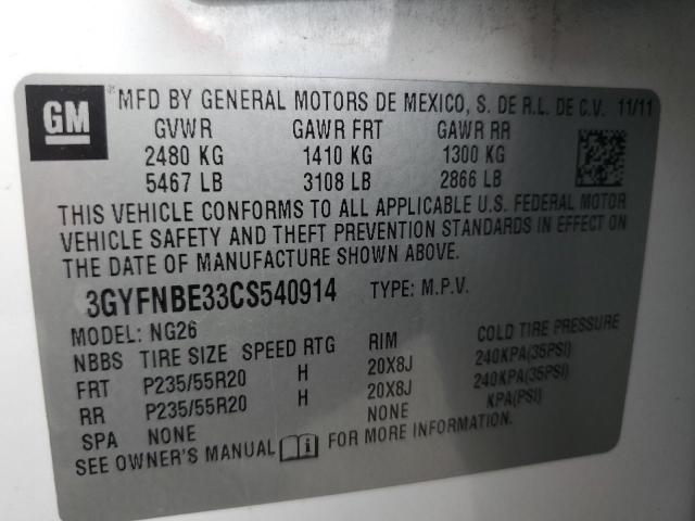 3gyfnbe33cs540914 - 2012 Cadillac srx performance collection - #54787125