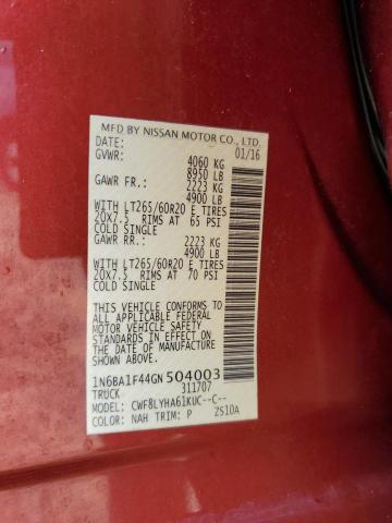 2016 NISSAN TITAN XD S - 1N6BA1F44GN504003