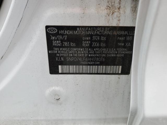 2017 HYUNDAI ELANTRA SE - 5NPD74LF6HH178076