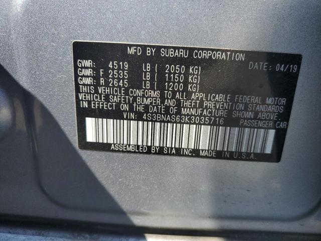 2019 SUBARU LEGACY SPO 4S3BNAS63K3035716