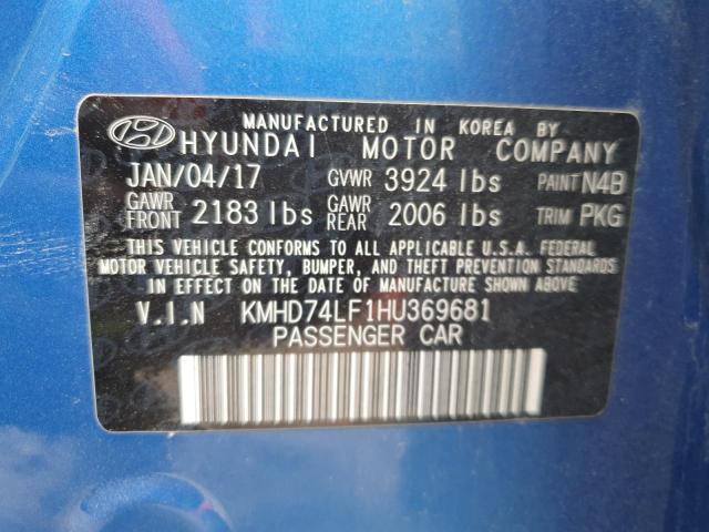 2017 HYUNDAI ELANTRA SE - KMHD74LF1HU369681
