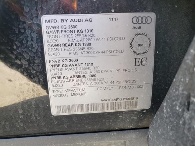 2018 AUDI SQ5 PRESTI WA1C4AFY2J2094919