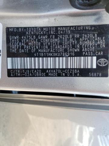 2019 TOYOTA CAMRY L - 4T1B11HKXKU786916