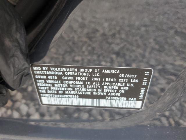 2017 VOLKSWAGEN PASSAT R-L - 1VWDT7A37HC075389