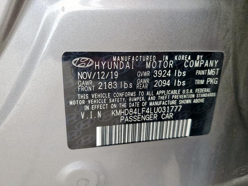 2020 HYUNDAI ELANTRA SE - KMHD84LF4LU031777