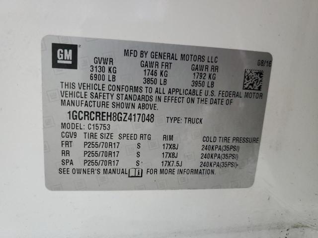 2016 CHEVROLET SILVERADO - 1GCRCREH8GZ417048