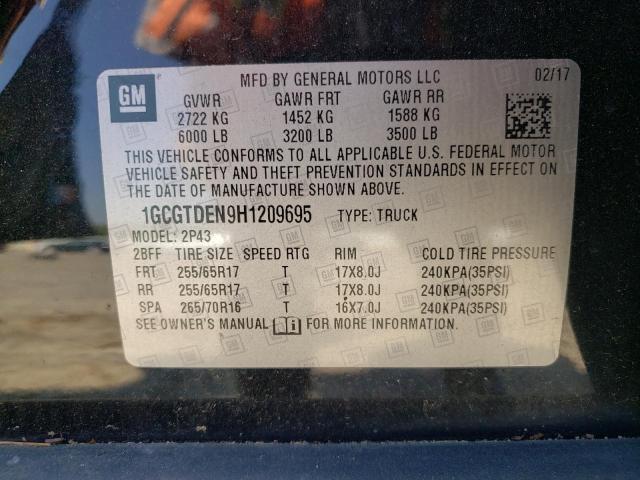 2017 CHEVROLET COLORADO Z - 1GCGTDEN9H1209695
