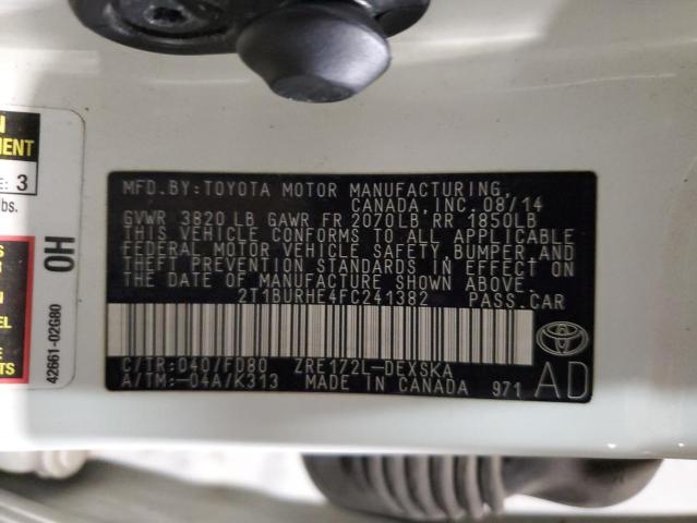 2015 TOYOTA COROLLA L - 2T1BURHE4FC241382