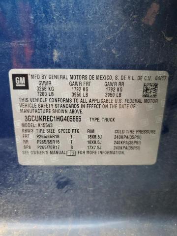 2017 CHEVROLET SILVERADO - 3GCUKREC1HG405665