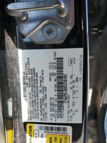 2019 FORD FUSION SE - 3FA6P0LU8KR238482