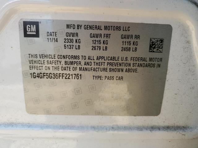 2015 BUICK LACROSSE P - 1G4GF5G36FF221761