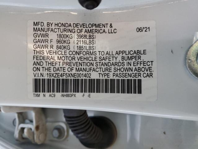 2022 HONDA INSIGHT EX 19XZE4F5XNE001402