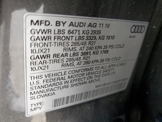 2019 AUDI Q8 PREMIUM - WA1BVAF19KD015893