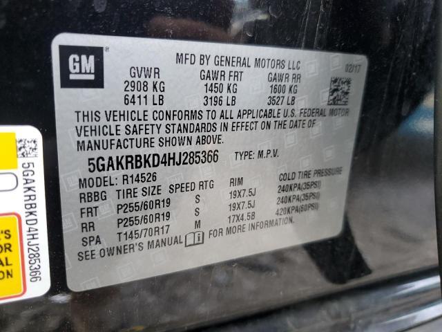 2017 BUICK ENCLAVE 5GAKRBKD4HJ285366