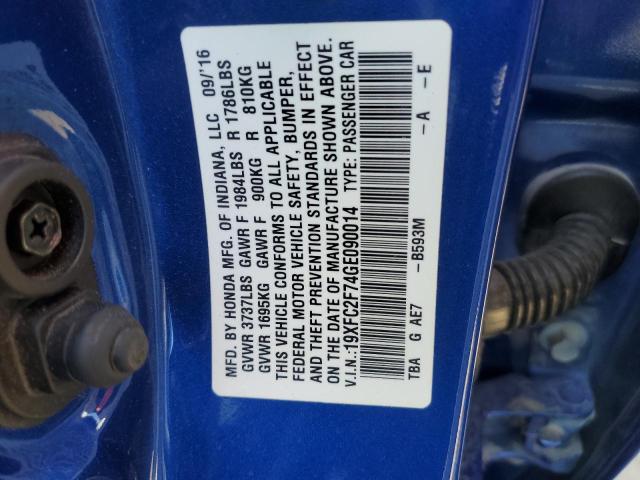 2016 HONDA CIVIC EX - 19XFC2F74GE090014