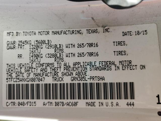 2016 TOYOTA TACOMA DOU - 5TFCZ5ANXGX007047