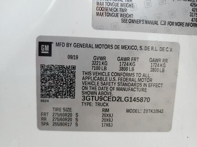 2020 GMC SIERRA K15 - 3GTU9CED2LG145870