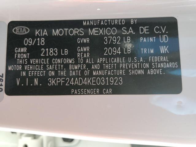 2019 KIA FORTE FE - 3KPF24AD4KE031923