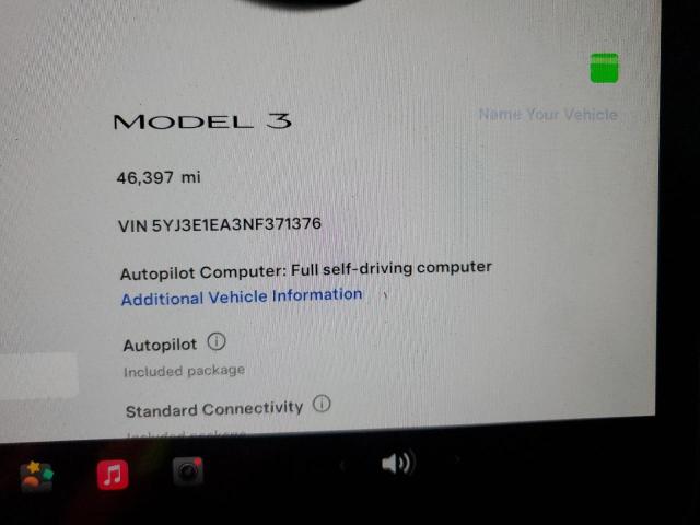 2022 TESLA MODEL 3 - 5YJ3E1EA3NF371376