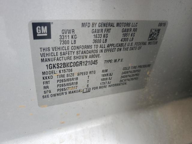 2016 GMC YUKON SLT 1GKS2BKC0GR121045