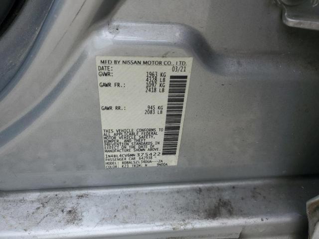 2021 NISSAN ALTIMA SR - 1N4BL4CV6MN375422