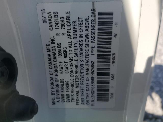 2015 HONDA CIVIC LX - 2HGFG3B56FH524842