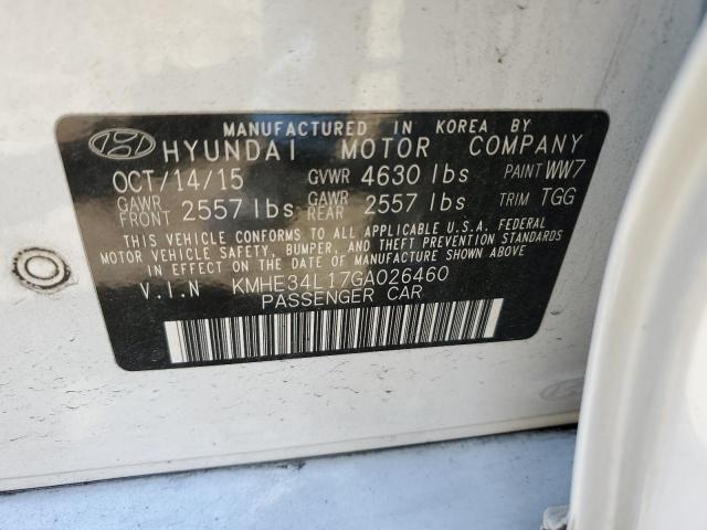 2016 HYUNDAI SONATA HYB - KMHE34L17GA026460