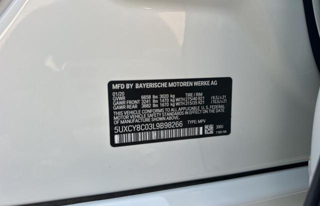 2020 BMW X6 M50I 5UXCY8C03L9B98266