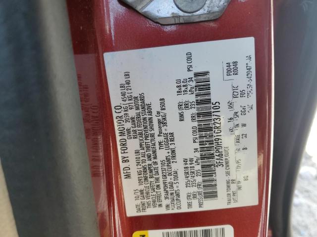 2016 FORD FUSION SE - 3FA6P0H91GR237105
