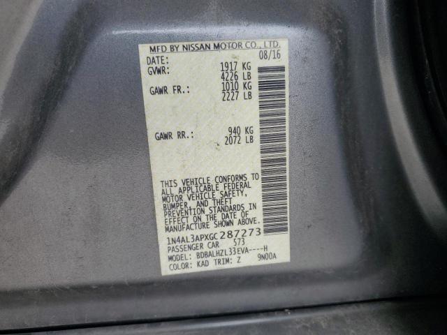 2016 NISSAN ALTIMA 2.5 1N4AL3APXGC287273