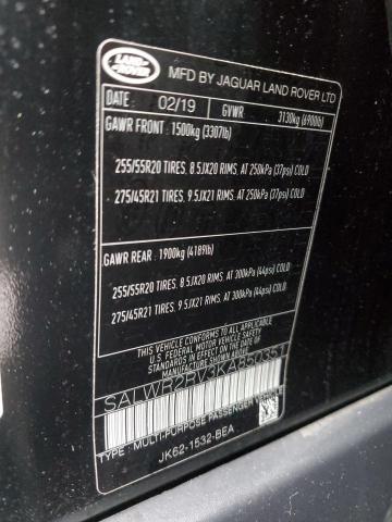 2019 LAND ROVER RANGE ROVE #3303727483