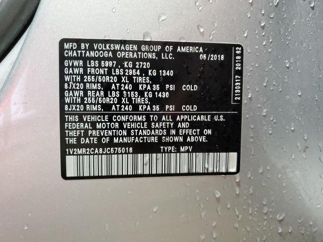 2018 VOLKSWAGEN ATLAS SEL - 1V2MR2CA8JC575016