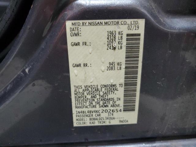 2019 NISSAN ALTIMA S - 1N4BL4BV4KC202654