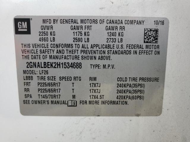 2017 CHEVROLET EQUINOX LS - 2GNALBEK2H1534688
